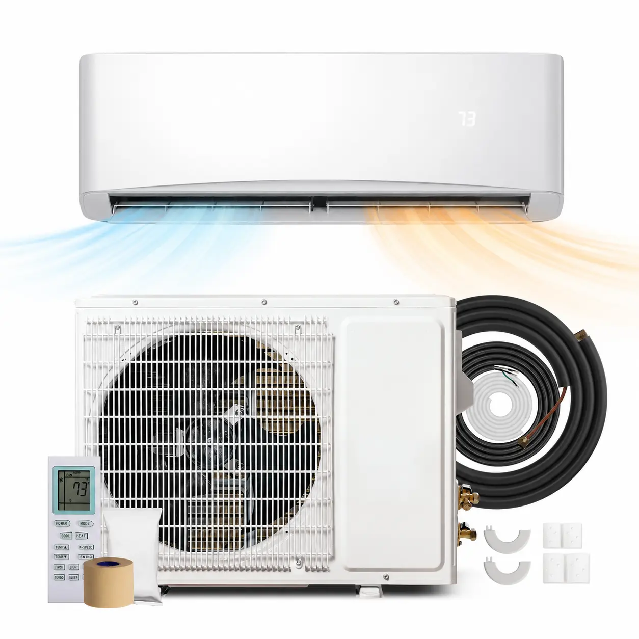 12000BTU Mini Split Air Conditioner & Heater With AHRI Certified, 17 SEER2  Inverter System, Covers Up to 750 Sq. Ft, Complete Installation Kit Included