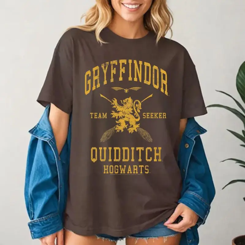 Harry Potter Gryffindor Team Seeker Text T-Shirt Unisex Outfits Trending Tee TShirt Gildan 5000 Unisex T-Shirt