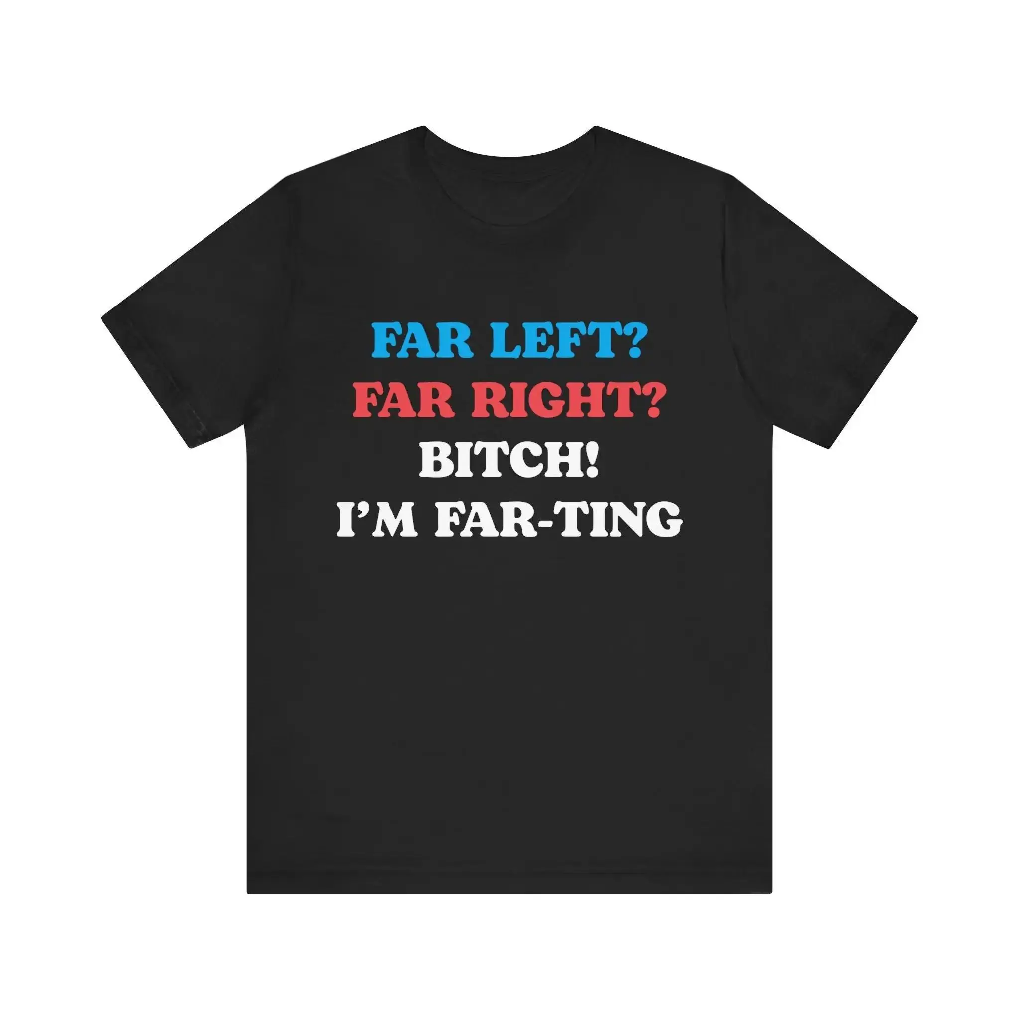 Funny Meme Tshirt, Far Left Far Right Bitch I'm Farting, Unhinged Shirt, Cringe Shirt, Weird Gift, Funny Meme, Political Parody, Funny Quote Oversized Graphic