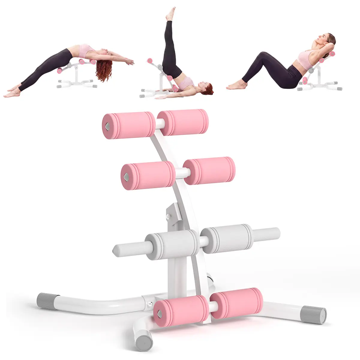RELIFE Mini Inversion Table - Unisex Size Core Workouts Equipment, Compact Steel Frame Back & Glute Trainer with Foam Rollers, 330lb Capacity Home Gym Abdominal Training Machine