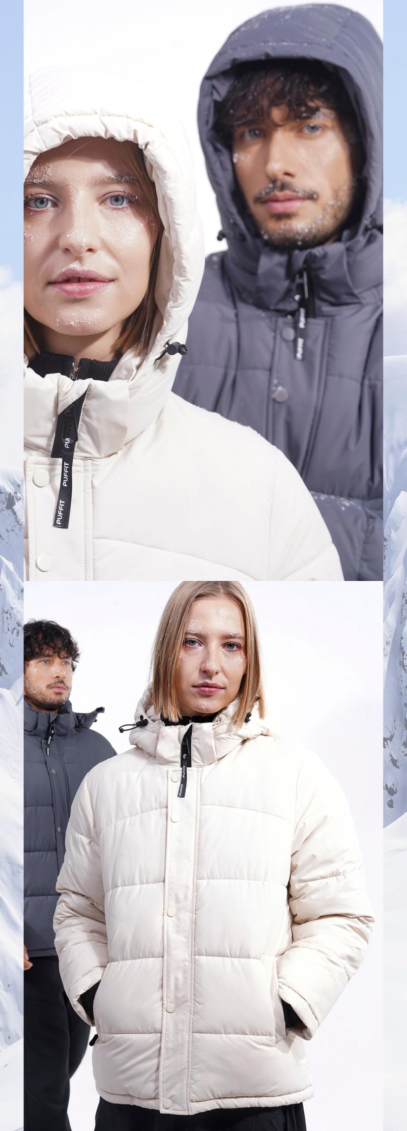 【Last Sale】PUFFIT WarmCore Premium Detachable-Hood Puffer Jacket | Classic Lightweight Winter Coat, Windproof, Water-Repellent, Adjustable Drawstring Design