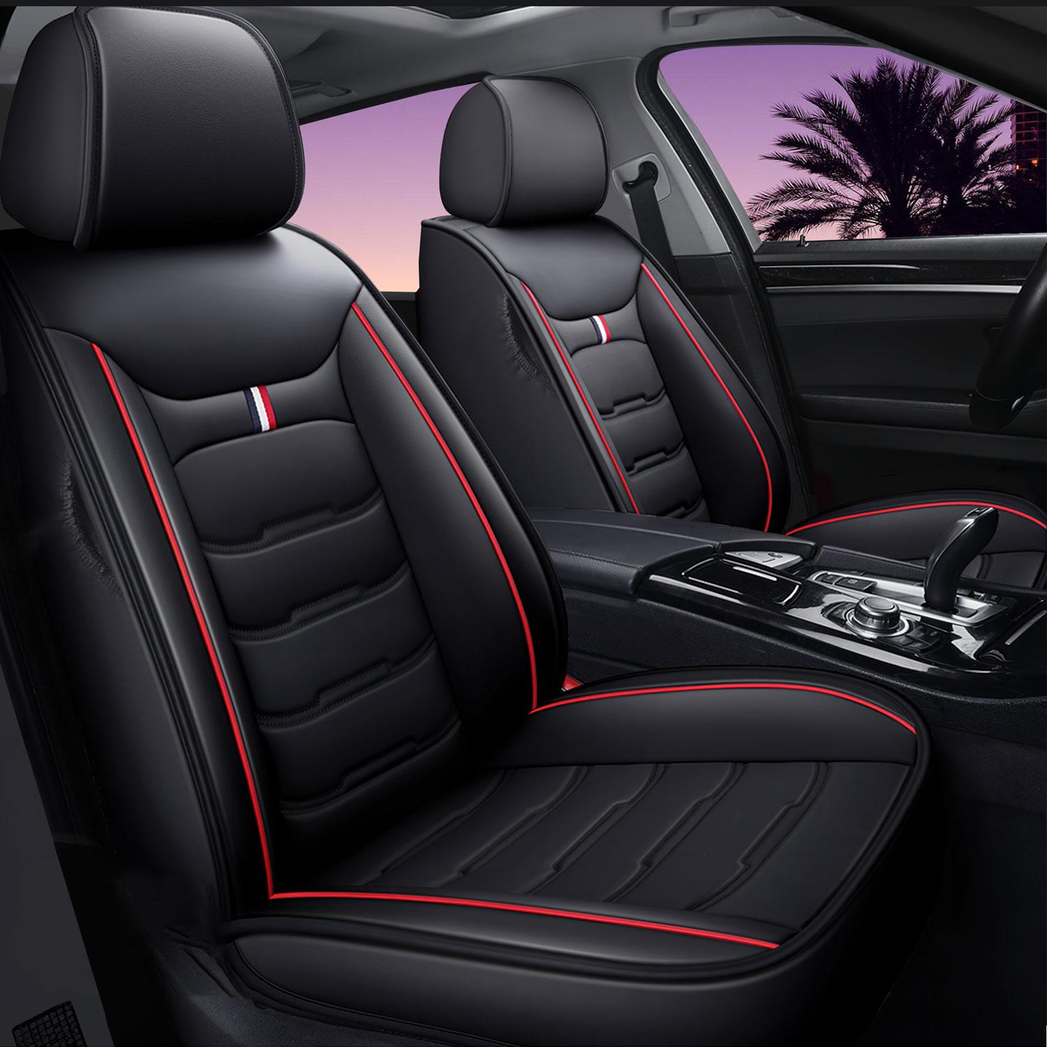 For Dodge Ram 1500 2500 3500 2009-2020 2021 2022 2023 Pickup Trucks Car Seat Covers Full Set PU Leather Front Rear Cushion Non-slip Pad Mat Waterproof