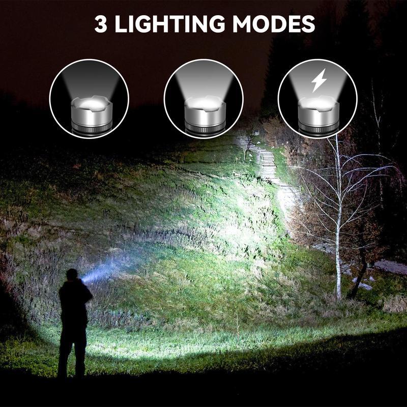 2-in-1  FLASHLIGHT with Charging Phone Function | Super Bright, USB Rechargeable, Zoomable | Camping, Emergency, Fishing Torch light strong light flashlight