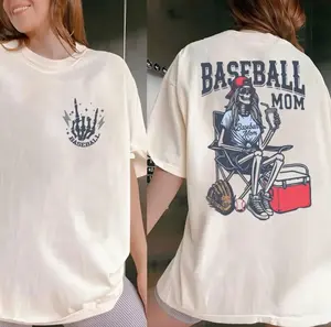 Skeleton Baseball Mom Shirt 2 Sides, Baseball Mama Tee, Baseball Gift For Mom, Cute Baseball Mom T-shirt, That's My Boy Baseball Shirt FNFD
