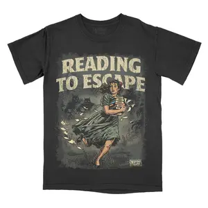 Reading To Escape Comfort Colors Unisex T-shirt Gothic Alternative Fashion Booktok Smut Reader Top Tshirt Streetwear Short sleeve Printed Cotton Alt Goth