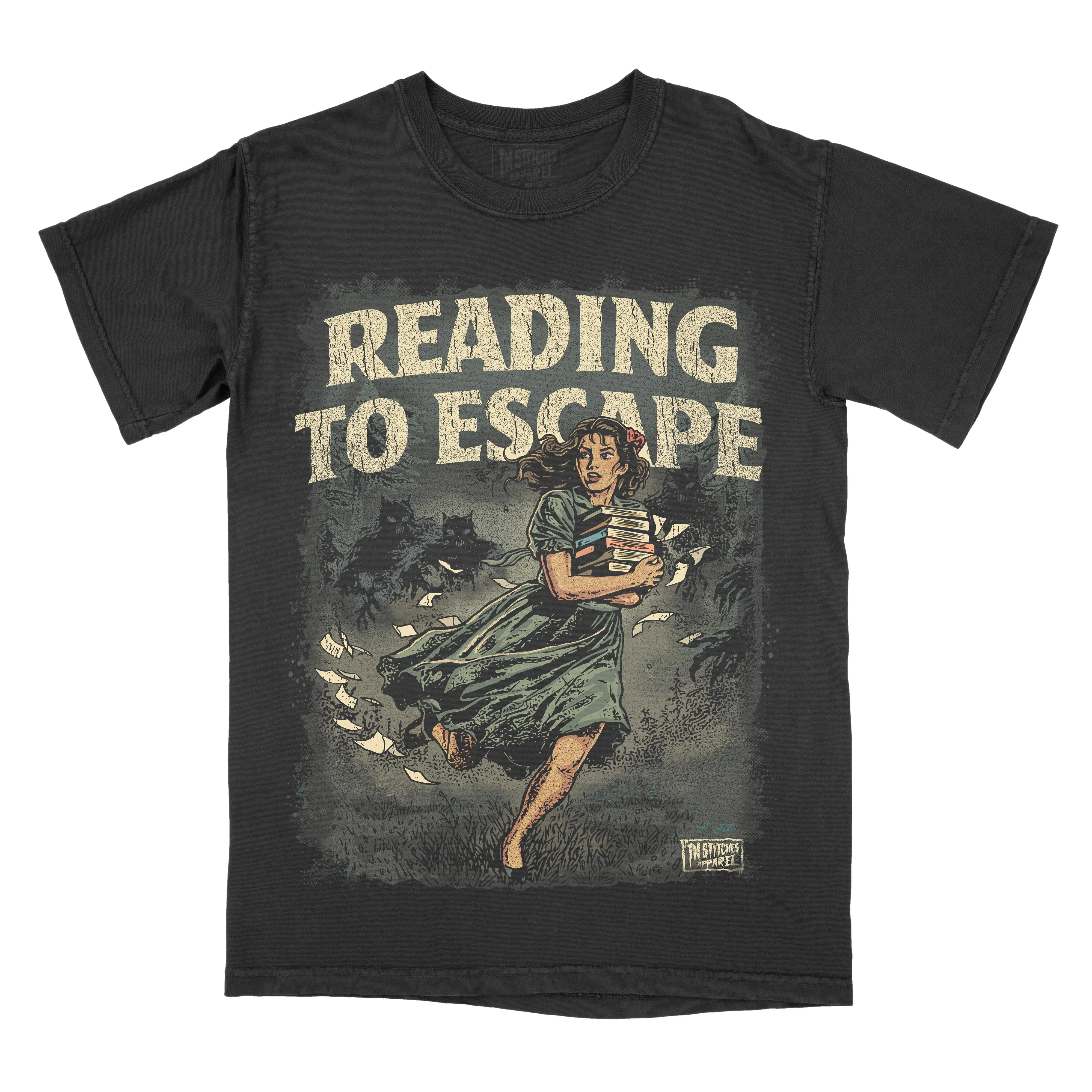 Reading To Escape Comfort Colors Unisex T-shirt Gothic Alternative Fashion Booktok Smut Reader Top Tshirt Streetwear Short sleeve Printed Cotton Alt Goth
