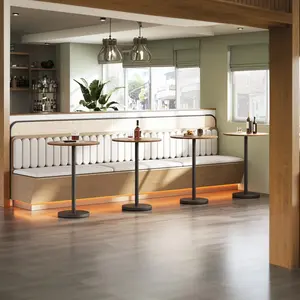 YATINEY Set of 4 Bar Table, Round Bar Table, Counter Height Table, Pub Cocktail Table, Metal Frame, for Bistro, Dining Room, Living Room, Terrace, Rustic Brown and Black #SpringSale #BigSpringSale