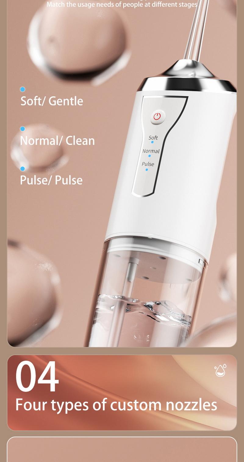 valentine gifts Rechargeable Water Flosser, Cordless DentalFlosser, Portable Oral Irrigator with 4 Counts JetTips, Waterproof Teeth Cleaner, 3 Modes Teeth~anina Toolfor Home & Travel #ToP Picks