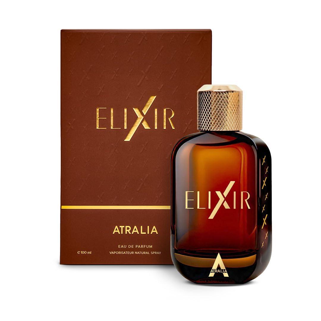 Atralia Elixir Eau De Parfum for Men 100ml - Woody Floral Scent with Fougere & Amber Notes - Best Alternative for Le Male