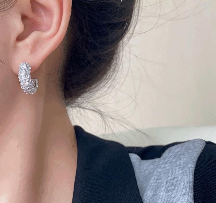 CZ C-Hoop Earrings
