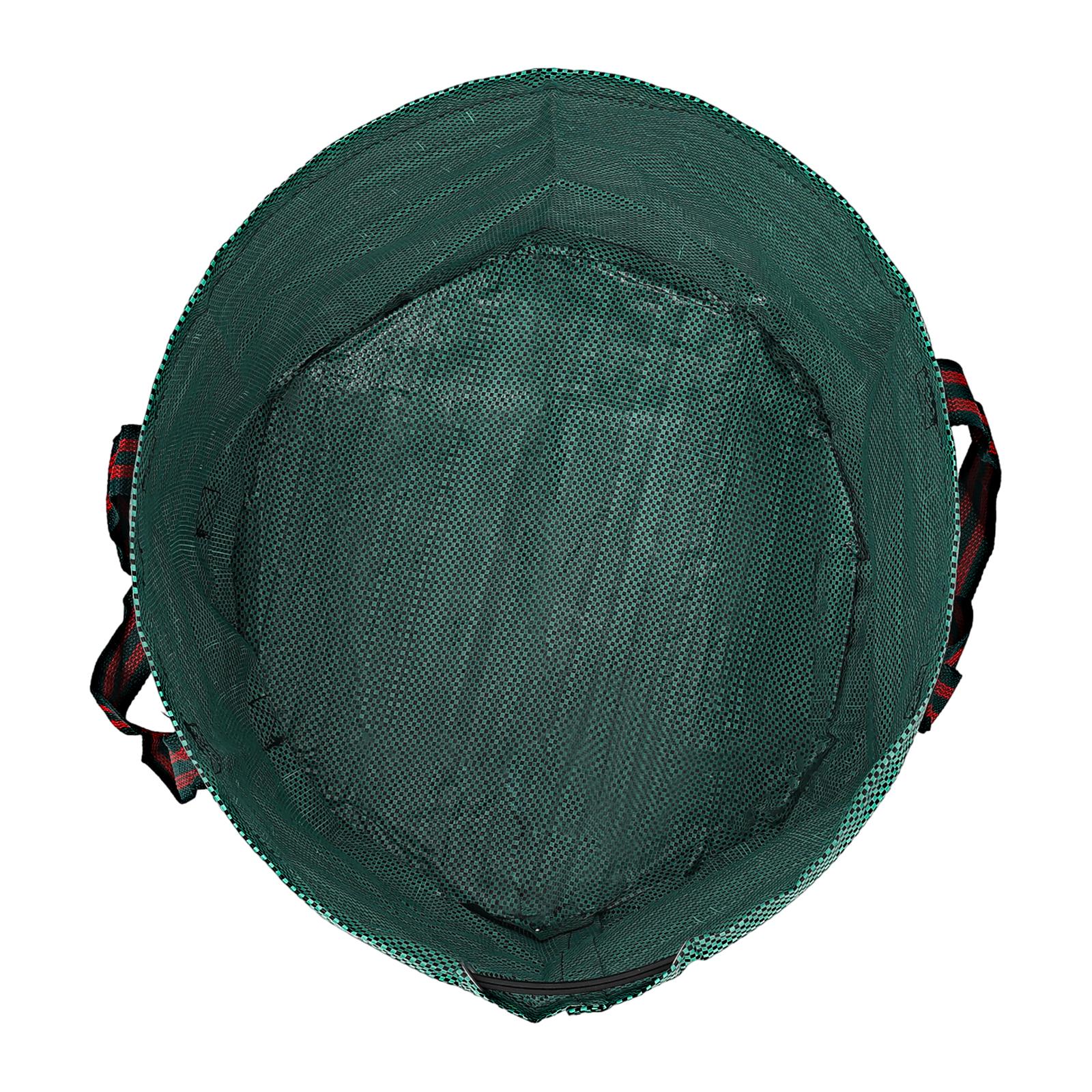 Garden Waste Bag with Frame & Drawstring, Collapsible Waterproof Leaf Bag for Yard Lawn Cleaning, Storage Tote for Leaves Weeds Debris, Green