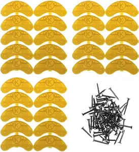 Heel Plates 30 PCS Rubber Shoes Heel Ttaps Tips Repair Pad Replacement Medium Size with Nails (Yellow) GOETOR