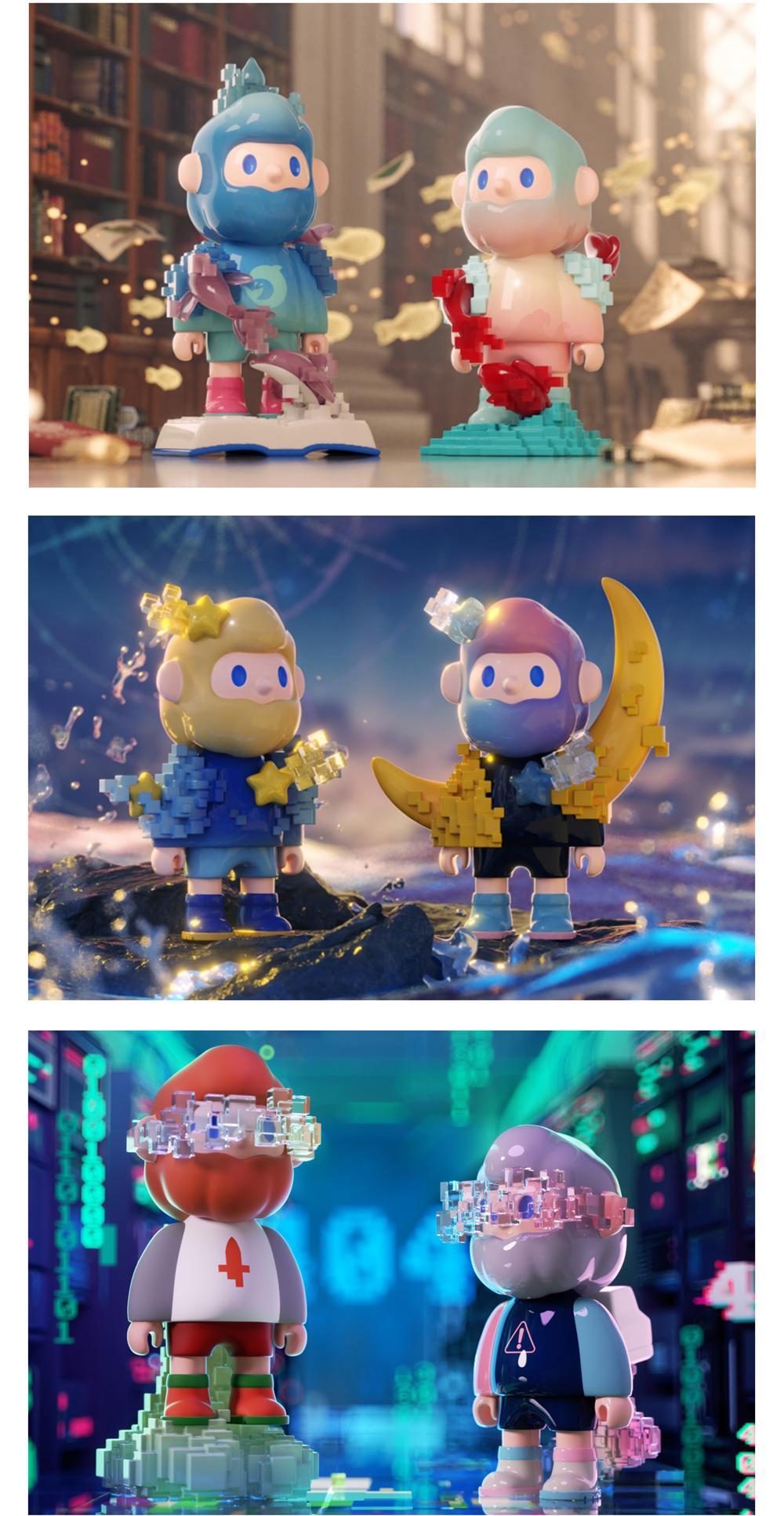 [FINDING UNICORN] FARMER BOB Pixel Universe Blind Box Cute Figures Desktop Ornament Collectible Toys Birthday Gifts HEVACHDBX6