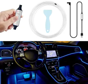 Interior Car LED Strip Lights, RGB USB Car Ambient Lighting with Fiber Optic, EL Wire Car Accessories