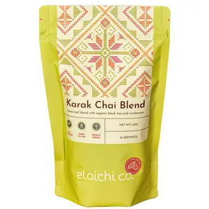 Elaichi Co. Organic Karak Chai Blend Loose Leaf Black Tea with Cardamom Bold & Warming Farm-to-Cup Quality 16 Servings