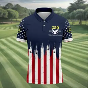 America 250 Polo Shirt, 1776–2026 USA 250th Anniversary Golf Shirt, Patriotic Red White Blue Flag Polo