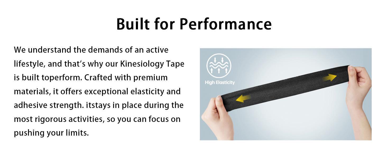 Dimora Kinesiology Tape 4 Rolls - Elastic Cotton Athletic Tape, 16.4 ft, 80 Pre-cut Tapes, Premium Tape for Muscle Pain Relief and Joint Support Mouth Tape Sport Mouth