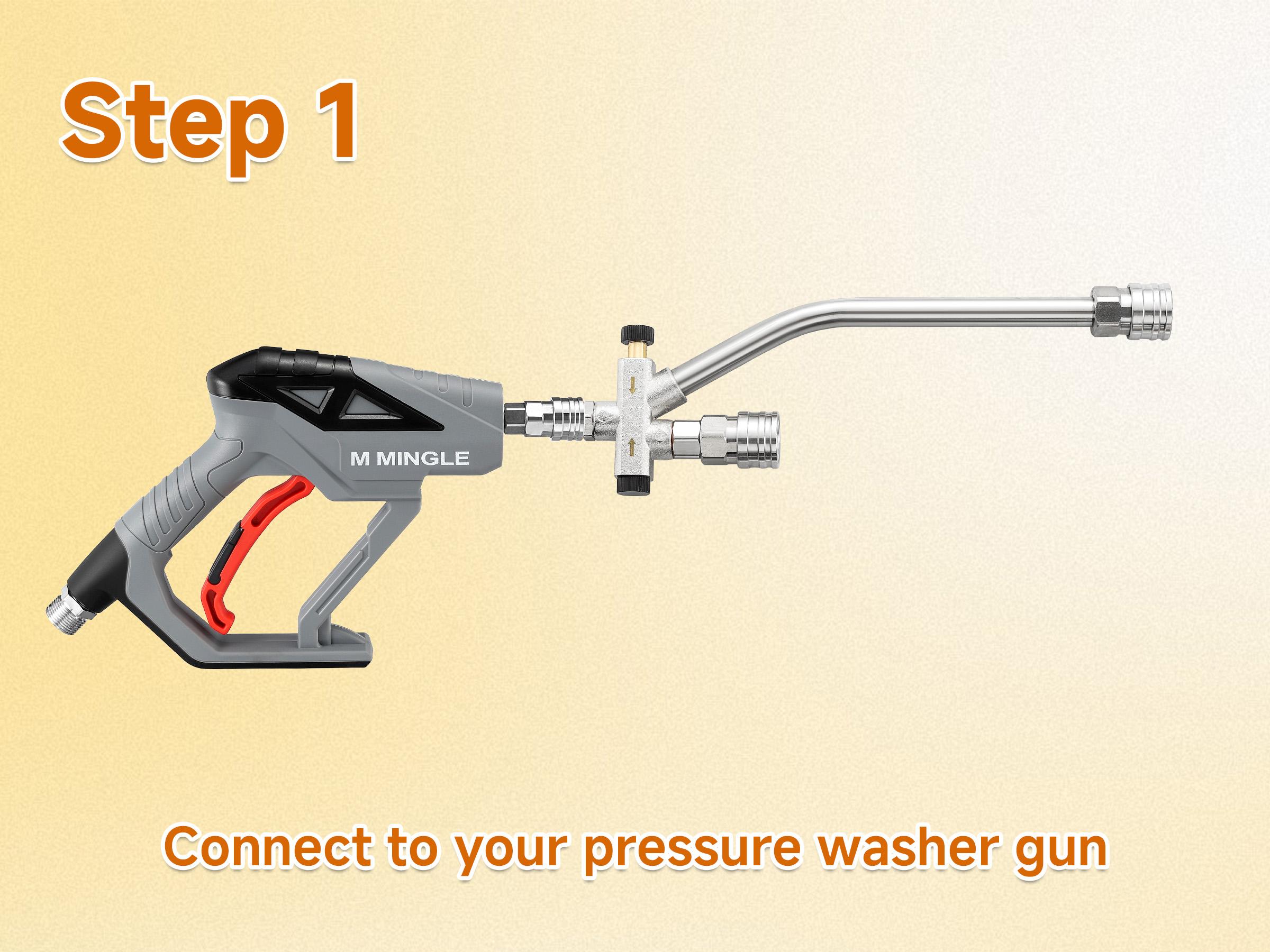 M MINGLE Pressure Washer Snow Foam Lance 1L 4000 PSI MAX 1/4" Quick Connector Adjustable Spray Nozzle for Car Wash, Motorcycle Detailing