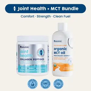 NativePath Joint Health Collagen & MCT Oil Bundle - Grass-Fed Collagen with FORTIGEL & VERISOL + Organic MCT Oil - Joint, Skin & Energy Support - Keto-Friendly, Paleo, Whole30 - Unflavored - 30 Servings Each