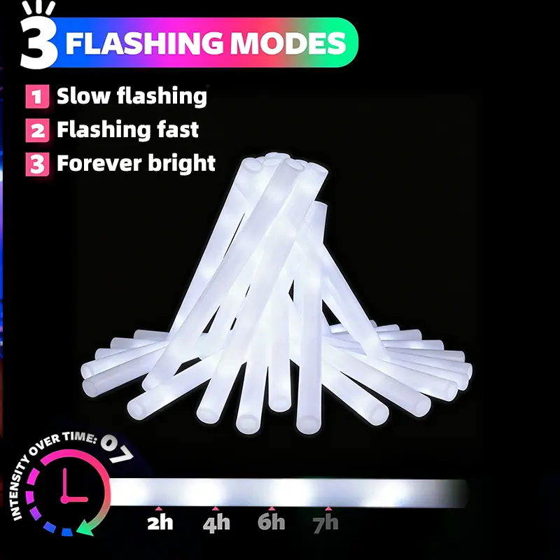 Magical LED Foam Glow Sticks Bulk Packs - 120/60/38 Pcs Party Lights, Goodie Bag Stuffers, Gift Decoration Festival Party Supplies for Birthday Rave Events