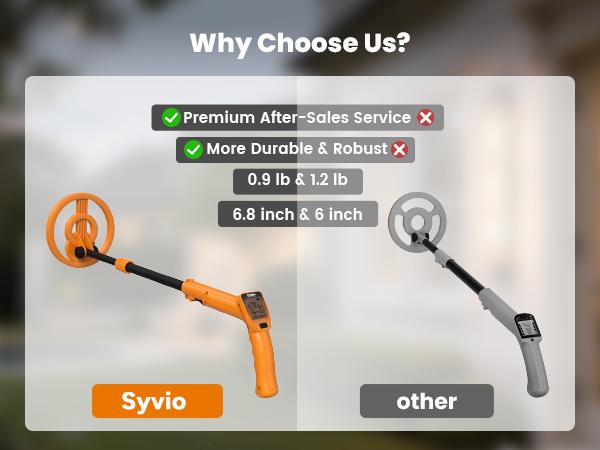 【Best Gift】2 off-Syvio Children's Metal Detector, Adjustable 27.5”-37.8” Metal Detector for Kids with Intuitive LCD Display, Lightweight Kids Metal Detectors with 6” Search Coil for Exploration Hiking, Gift for Boys & Girls
