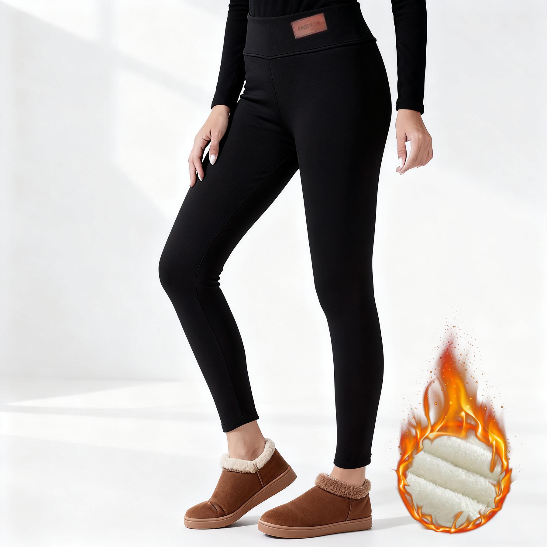 Women Winter Warm Thick Leggings Fleece Lined Stretchy Soft Thermal Sherpa Pants High Waist Tightswith-Fashionable Casual Style, Fit for Ultimate Winter Warmth and All-Day Comfort Warmer Womenswear fleece lined tights SpringStatements
