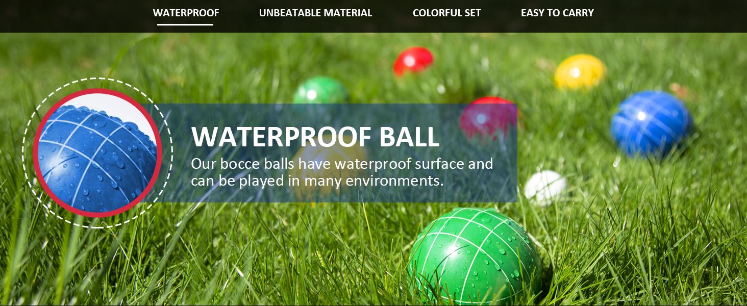 Ropoda Spring Glow-Up Bocce Ball Set with 8 Balls, Pallino Case & Measuring Rope for 4 to 8 Persons, Includes Backyard, Lawn, Beach & More, Summer Turn Up & Father's Day Deal