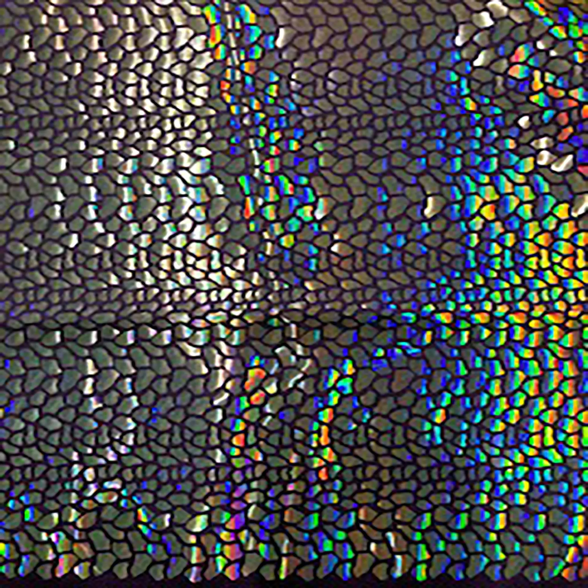 Glued Sequins Cobra Hologram Nylon Spandex Fabric - 80% Nylon-20% Spandex, 4-Way Stretch, Durable, Glam Sparkle, 58/60" Cut Width, Unisex Cosplay Costumes, Dancewear, Arts and Crafts, Dressmaking By Yard
