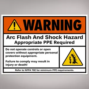 Avery Arc Flash/Shock Warning Labels, Waterproof, UV Resistant, Preprinted, 3.5" x 5", 100 Warning Decal Labels