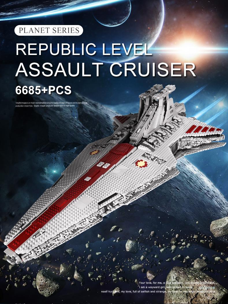 Mould King 21005 Star Spaceship Republic Attack Cruiser Building Block Toy UCS MOC Collection 6685 Pcs Replica Rocket Model Kit Model Aircraft Mould King 21005 Star Spaceship Republic Attack Cruiser Building Block Toy UCS MOC Collection 6685 Pcs Replica Rocket Model Kit Model Aircraft