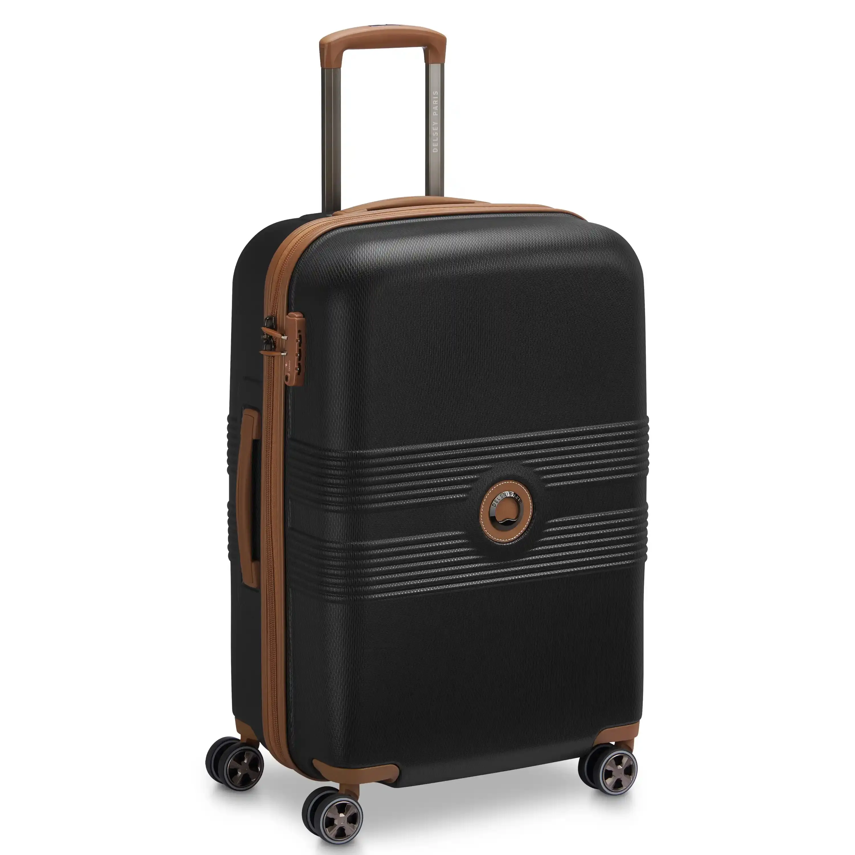 DELSEY PARIS Flanerie SE Midsize Checked Luggage, Durable Polycarbonate Hardshell Spinner with 360-Degree Wheels and TSA Lock, Durable Luggage