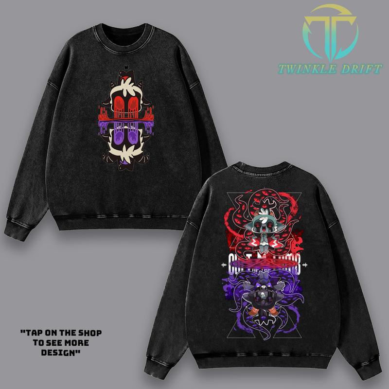 Cult Of The Lamb double side Graphic T-shirt, Hoodies roguelike video game custom Washed sweatshirt, streetwear Tank Top Unisex Cotton Top tee, Menswear Crewneck