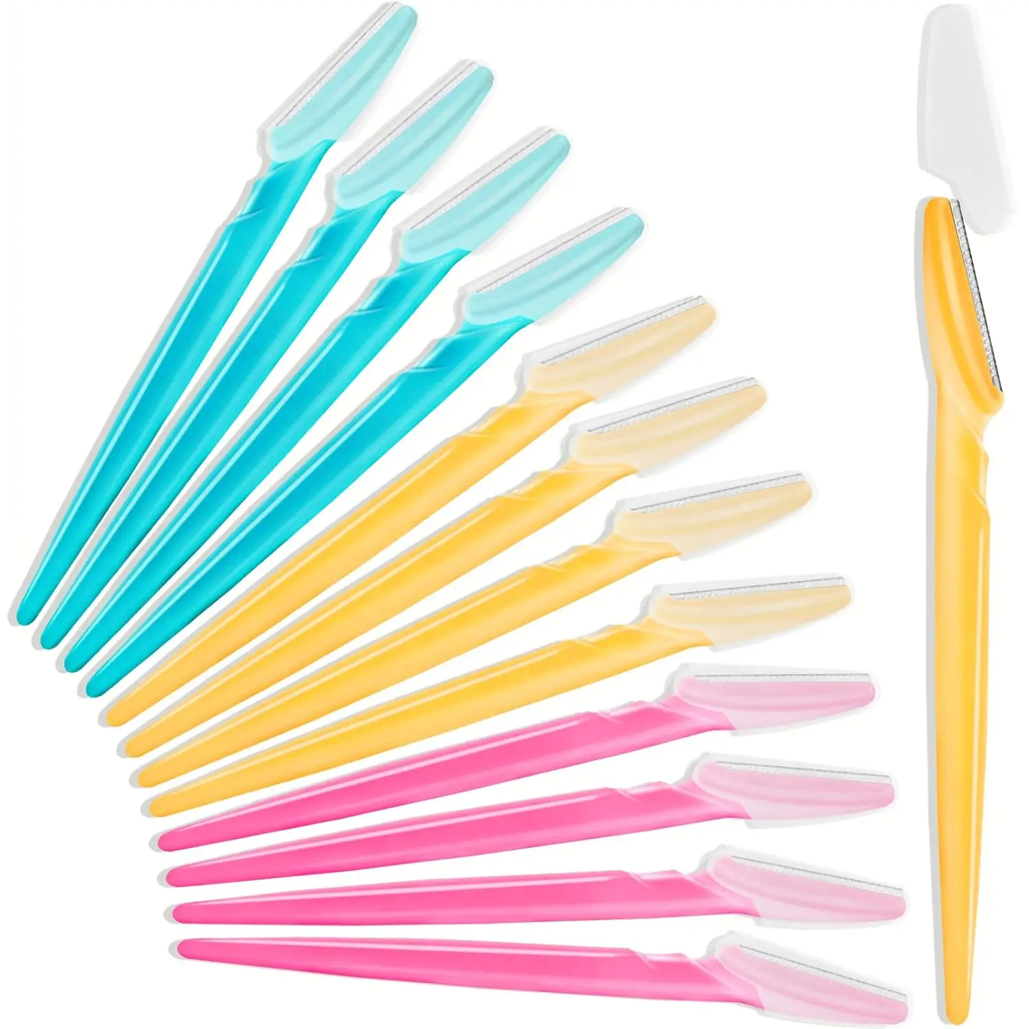 [USA - STOCK] Eyebrow Razor, Face Razors for Women Men Multipurpose Exfoliating Face Shaver Facial Hair Removal Tools Eyebrow Trimmer with Protective Cover 12 Pcs