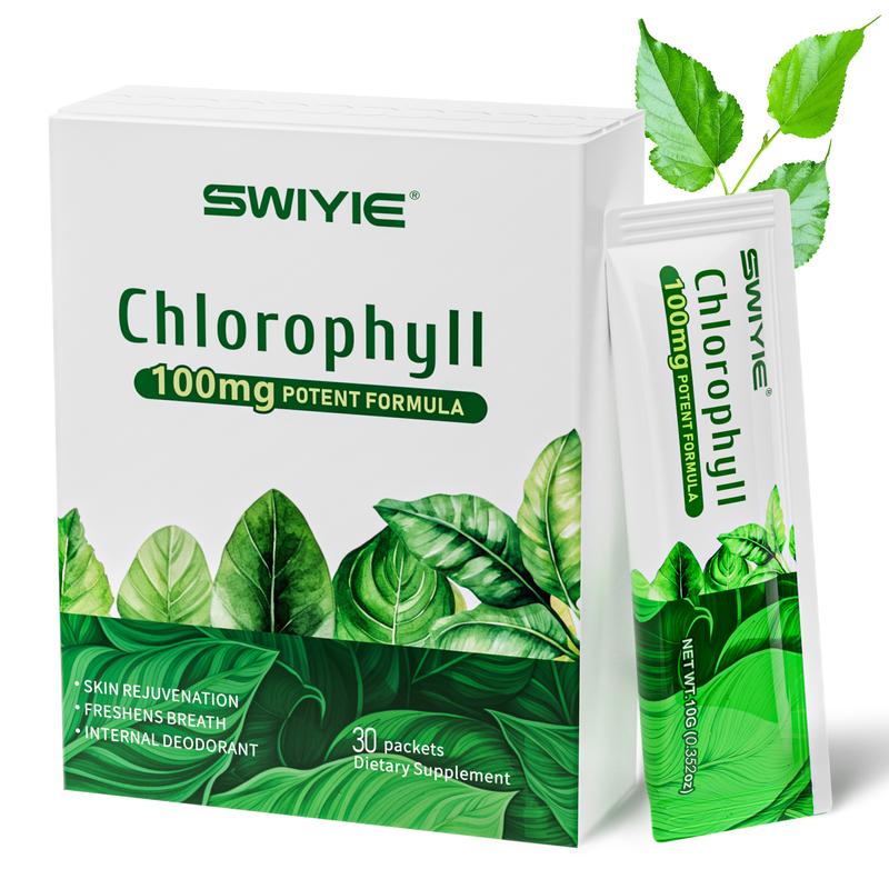 Swiyie Chlorophyll Jelly – Skin Clarity & Liver Support –, 30 Pack Edible Healthcare Fitness Dietary Natural Plant-Based, Portable, Vegan-Friendly