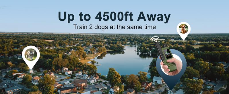 JUGBOW Dog Training Collar 4500FT Dog Training Behavior Aid, Remote IPX8 Waterproof with 4 Training Modes, Outdoor Rechargeable E-Collar DT61