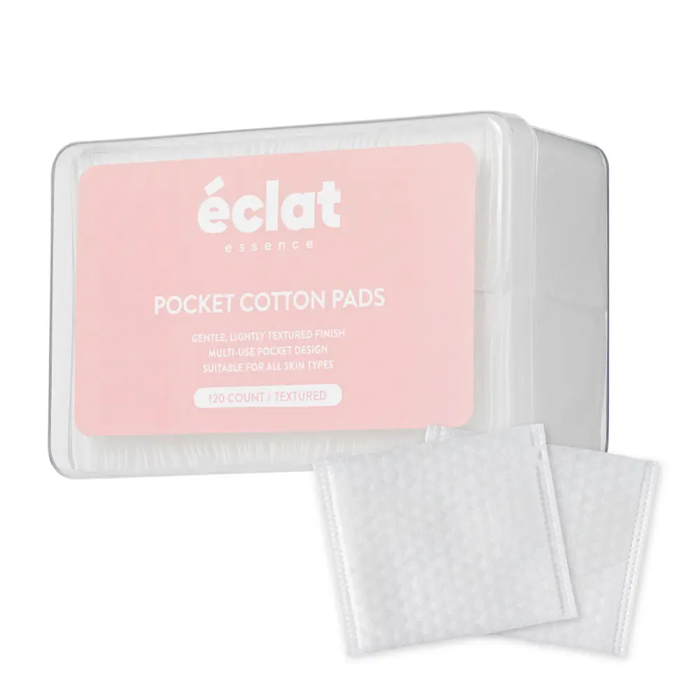 éclat Textured Facial Cotton Pads with Finger Pocket – Exfoliating & Deep Cleansing Sheets (120 Count)