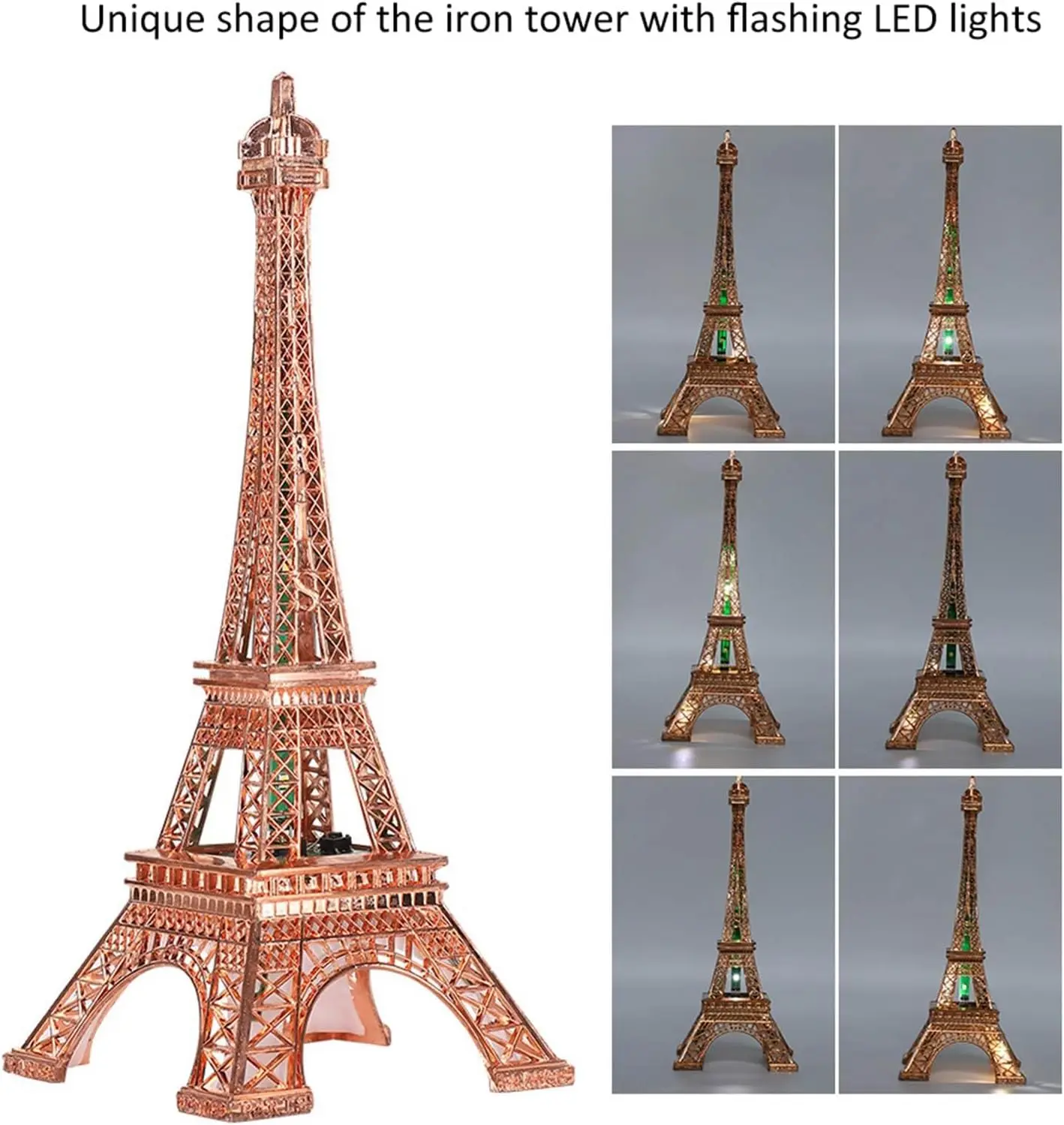 Eiffel Tower Lamp Sparkling Tower Tower Led Light Luminous Beautiful Home Decoration Metal Modelft Gift Ornament