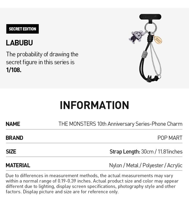 POP MART THE MONSTERS 10th Anniversary Series Phone Charm Blind Box