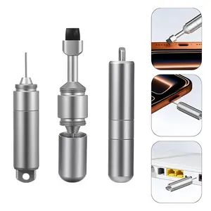 2 in 1 SIM Card Tray Removal Tool with Cleaning Brush,Portable Keychain Eject Pins Reset Needle Opener Cleaning Pen for iPhone Airpods Pro