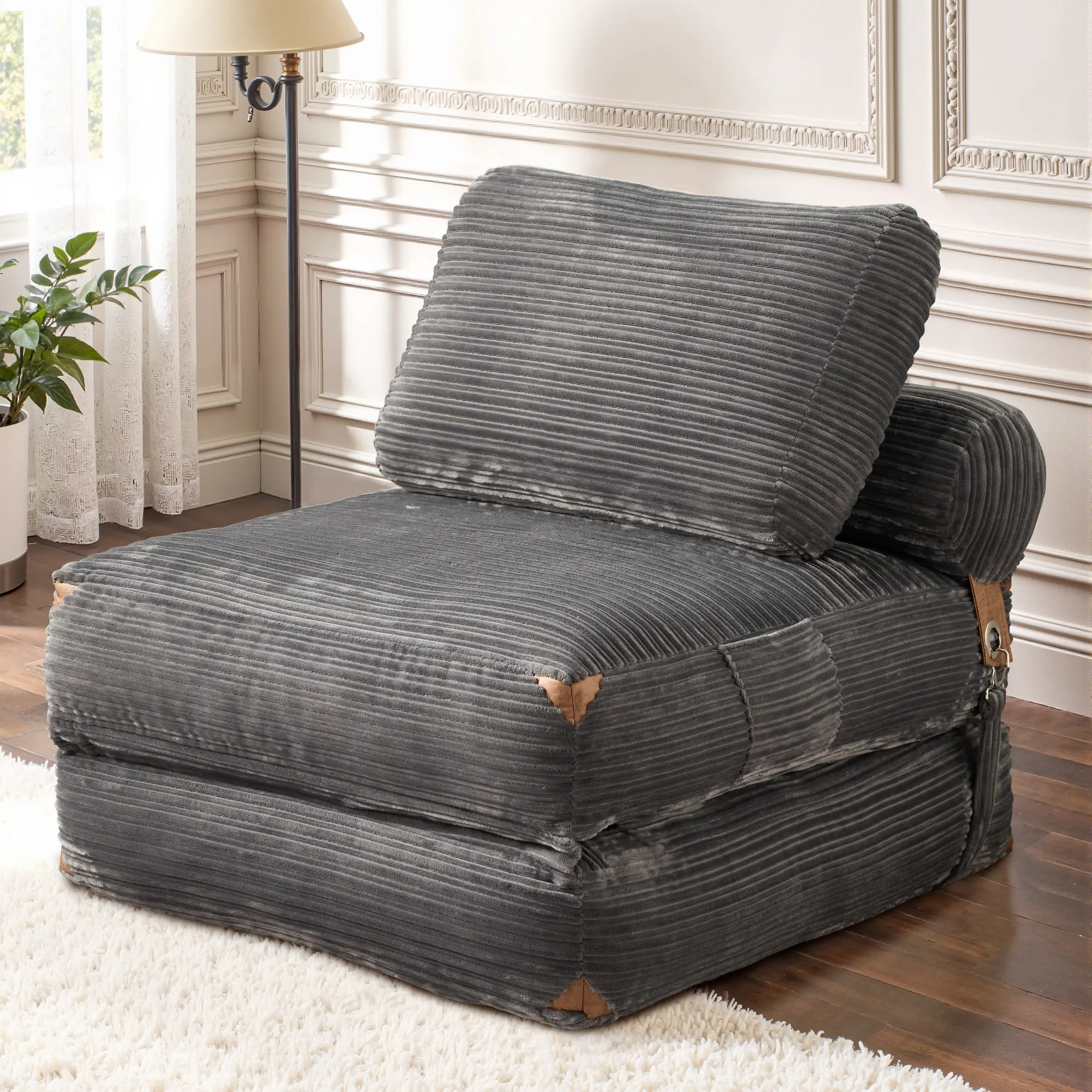 CAODOC 2-in-1 Foldable Cloud Sofa Bed,Convertible Sleeper Chair with Pillow Foldable Mattress with Back Support, Portable Fold Out Chair Bed Comfy Floor Sofa Lounge for Living Room Bedroom,Apartment, dormitory, office nap bed