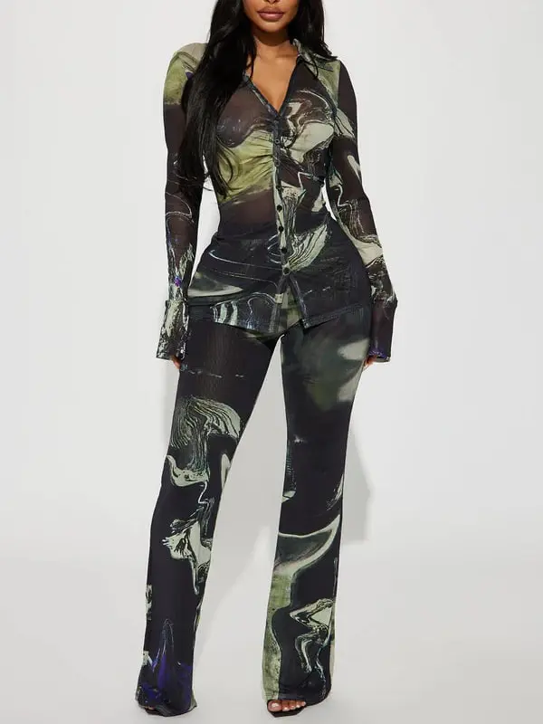 Gisella Pant Set - Black/combo