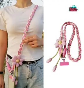 Cute Phone Lanyard Crossbody Strap, Flower mobile Phone Lanyard for iPhone 17, Teacher Must Have Lanyard, Universal Phone Crossbody Strap, Perfect for Travel, Running, Shopping, Gift for Christmas, TikTokShopBlackFriday holder