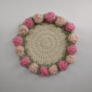 Bloom Bouquet Crochet Coaster — Handmade Flower Bouquet Design for Table & Home Décor, Soft Durable Floral Accessory