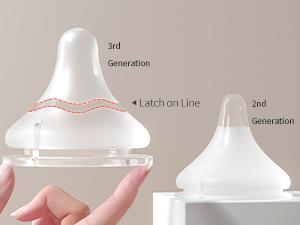 Pigeon Baby Bottle Newborn Feeding Gift Set, Anti-Colic, Wide Neck Bottle with Latch-On Line Nipple (4 PP Feeding Bottles with Nipples+ 4 Nipples + 1 Baby Bottle Brush)
