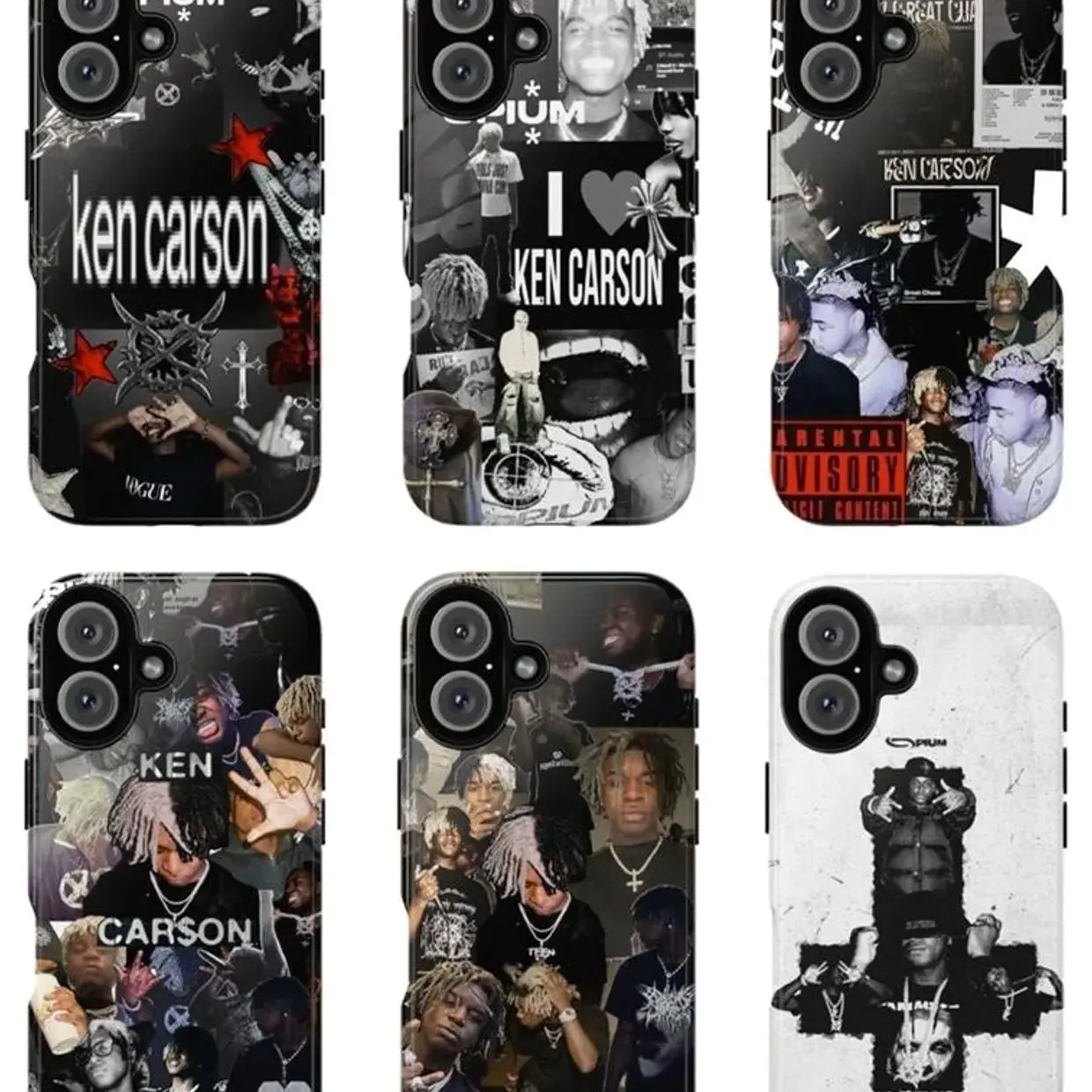 Ken Carson Rage Rap Collage Case – Dark Opium Protective Phone Cover for iPhone 17 ProMax Tough 2 Phone Case