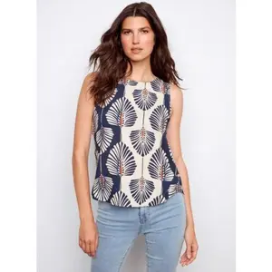 SLEEVELESS LINEN TAHITI BLOUSE