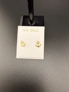 14K Solid Gold Anchor Earrings – Nautical Anchor Stud Earrings | Luxury Gold Jewelry by Jewelry Connect