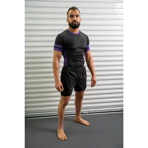 Rash Guard Top — Black & Purple