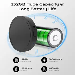 132G (9800 Hour) Voice Activated Recorder - Elasound Voice Recorder with AI-Intelligent Triple Noise Reduction, Portable Audio Recorder for Work, Lectures, Meetings, 100H Continuous Recording Device