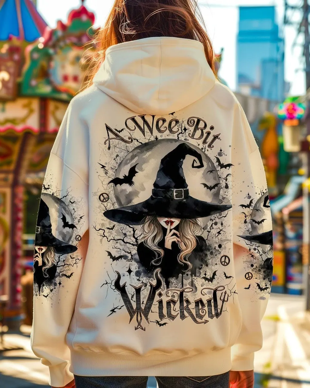 A Wee Bit Wicked Hoodie Women's Halloween Hoodie Witches Clothing Gifts For Halloween